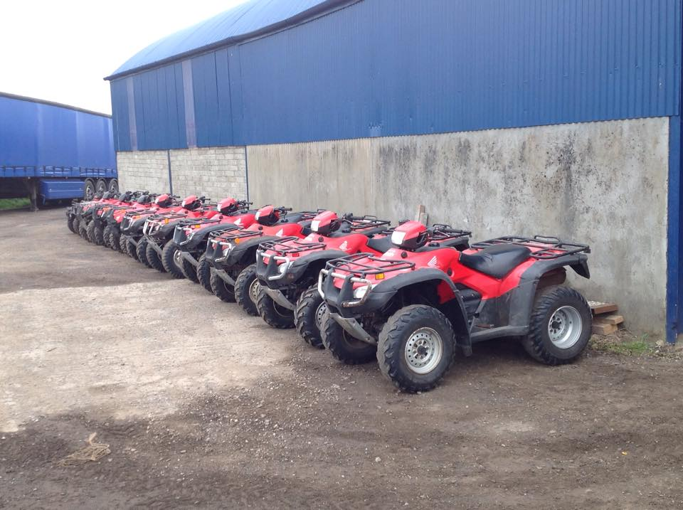 A line-up of quad bikes at ATV Centre Ballykelly